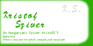 kristof sziver business card